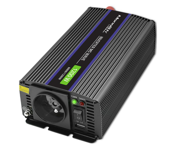 Qoltec Przetwornica napięcia 1200 MS Wave | 12V na 230V | 600/1200W - 1190372 - zdjęcie 5